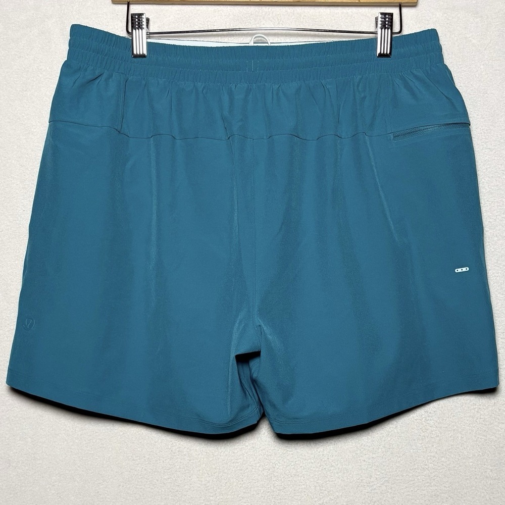 Lululemon Pool Short 5" Swim Trunks Lined Teal Blue LM7AWXS Mens XL Drawstring